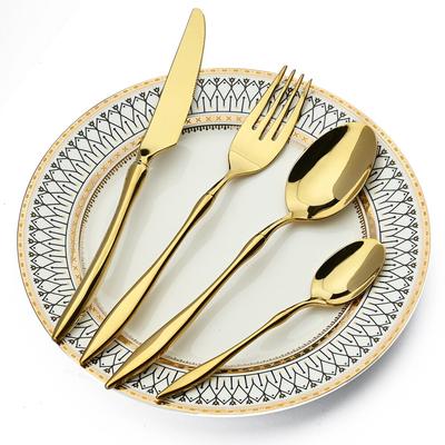 4Pcs 304 Edelstahl Besteck Luxus Gold Geschirr Messer Gabel Löffel Küche Geschirr Besteck Set Spülmaschinenfest