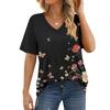 Women's T-Shirt V Neck Short Sleeve Print Casual Loose T-Shirt Top