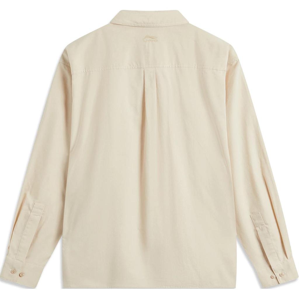 Li-Ning Plain Button-Down Collar Casual Long Sleeve Shirt Men Shirts Oxford-Brown ASHU547-3