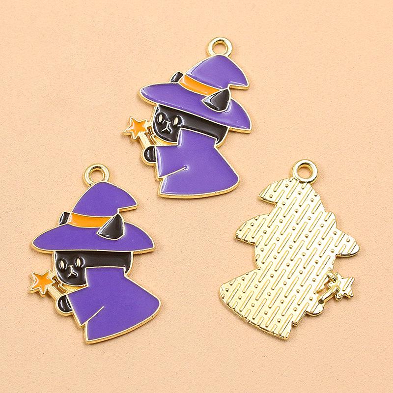 DIY Halloween Alloy Jewelry Charms: KC Gold Drip Oil Bat, Pumpkin, Ghost Pendants
