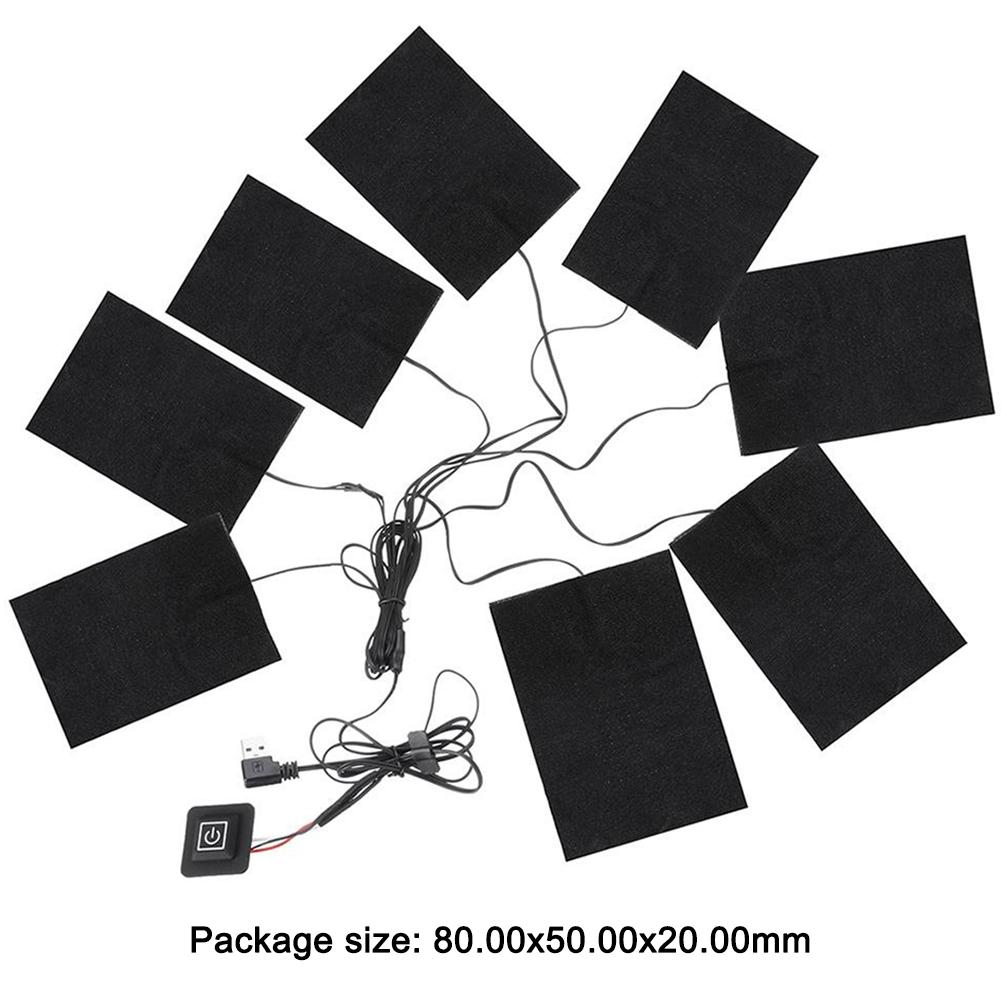 3 Levels Jacket Heater Pads Waterproof USB Heating Pads for DIY Heated Clothing for Outdoor Winter Camping Hiking Ski Cycling