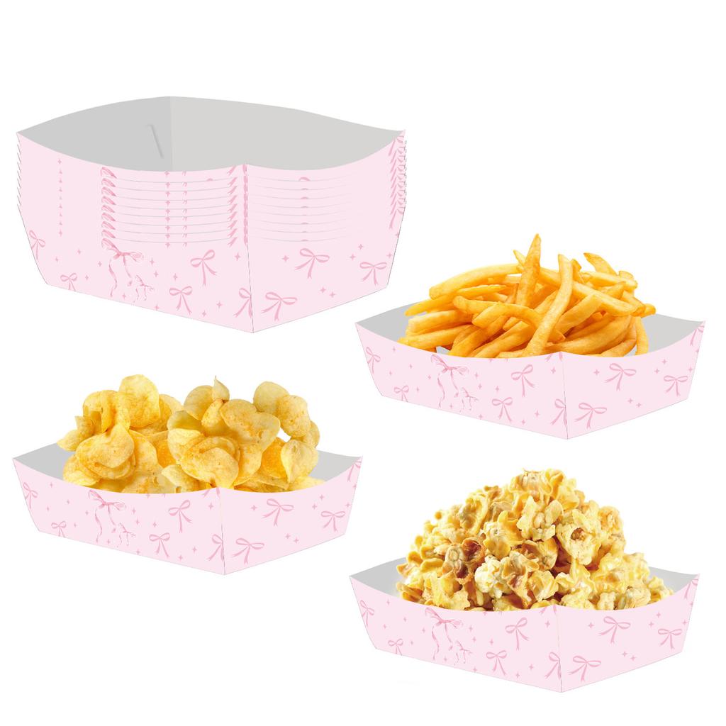 Różowy I Biały Łuk Zastawa Stołowa Scena Dekoracyjna Pudełko na Popcorn Pudełko na Przekąski Karton Pudełko na Cukierki