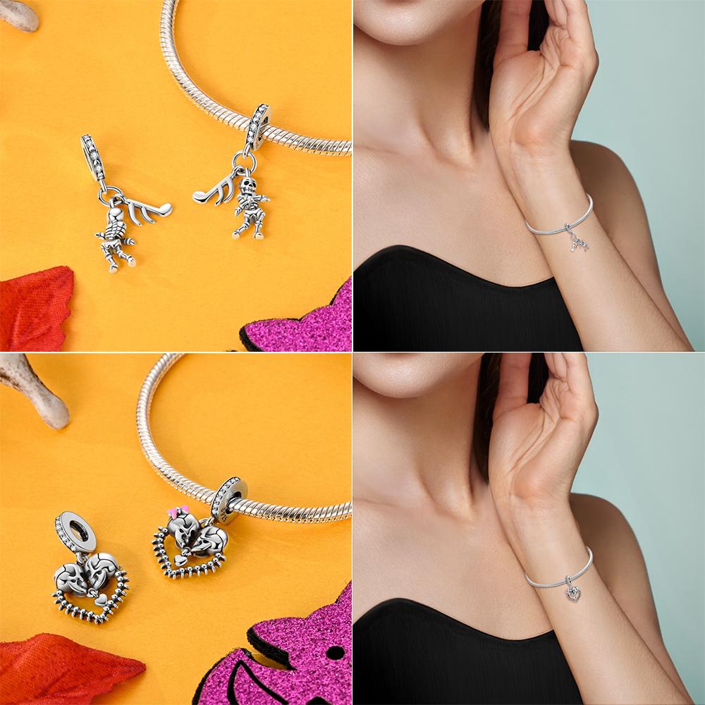 Exquisite Skull Man Castle Blood Night Butterfly Fantasy Pendant Copper Charms Fit Original Bracelet Women Diy Jewelry Gift