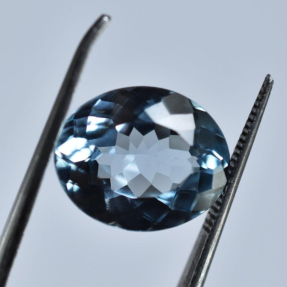 Flawless Blue Aquamarine 7.19 Ct Natural Oval Cut AA+ Certified Gemstone