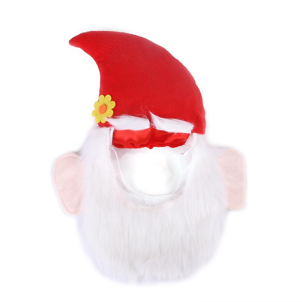 New Christmas and New Year holiday pet hat Santa Claus funny hood adjustable pet hood transformation outfit S