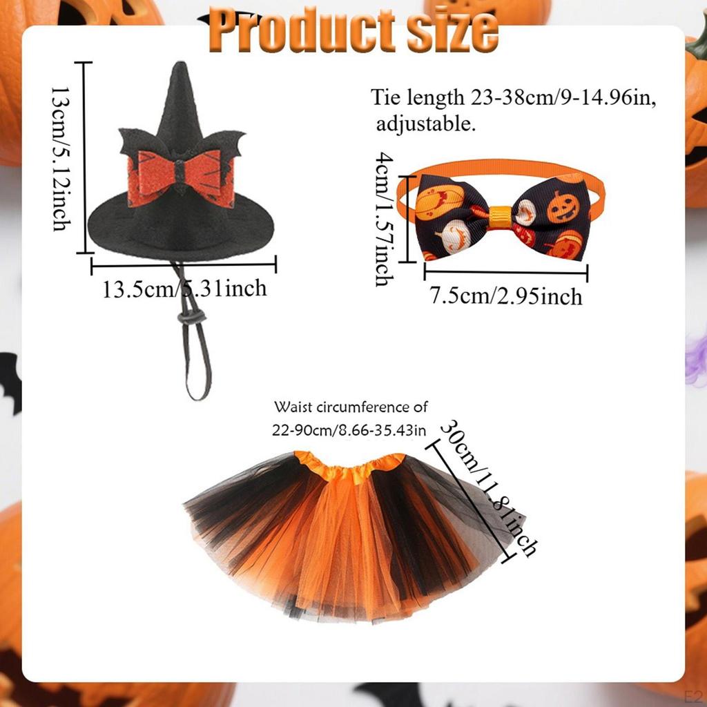 Costum Gâscă Halloween Pălărie Vrăjitoare Neagră 23 inch Haine de Verandă Fustă Tutu pentru Gazon