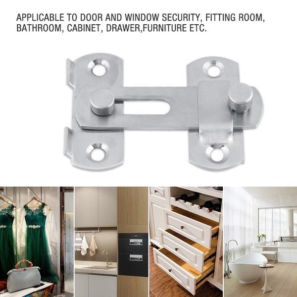 Hasp Latch Lock Sliding Door Window Cabinet Fitting Room Stainless Door Lock Safety Buckle