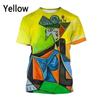 3D-bedrucktes T-Shirt mit klassischem Ölgemälde von Pablo Picasso, Herren- und Damenbekleidung, lässige Kurzarm-Oberteile für den Sommer