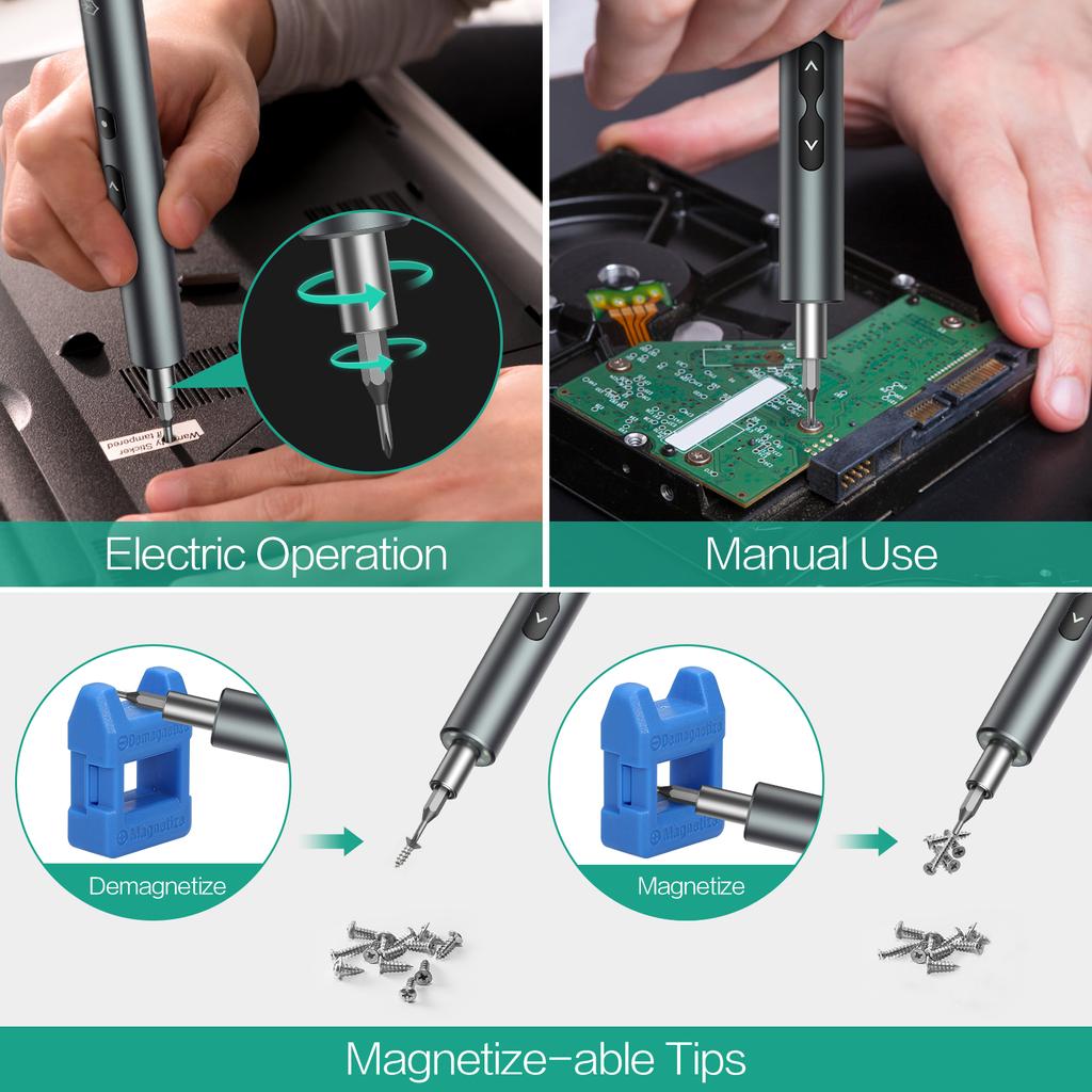 ORIA Electric Screwdriver 28 In 1 Precision Screwdriver Set Cordless Power Screw Repair Tools Kit for Phones Laptops Jewelers
