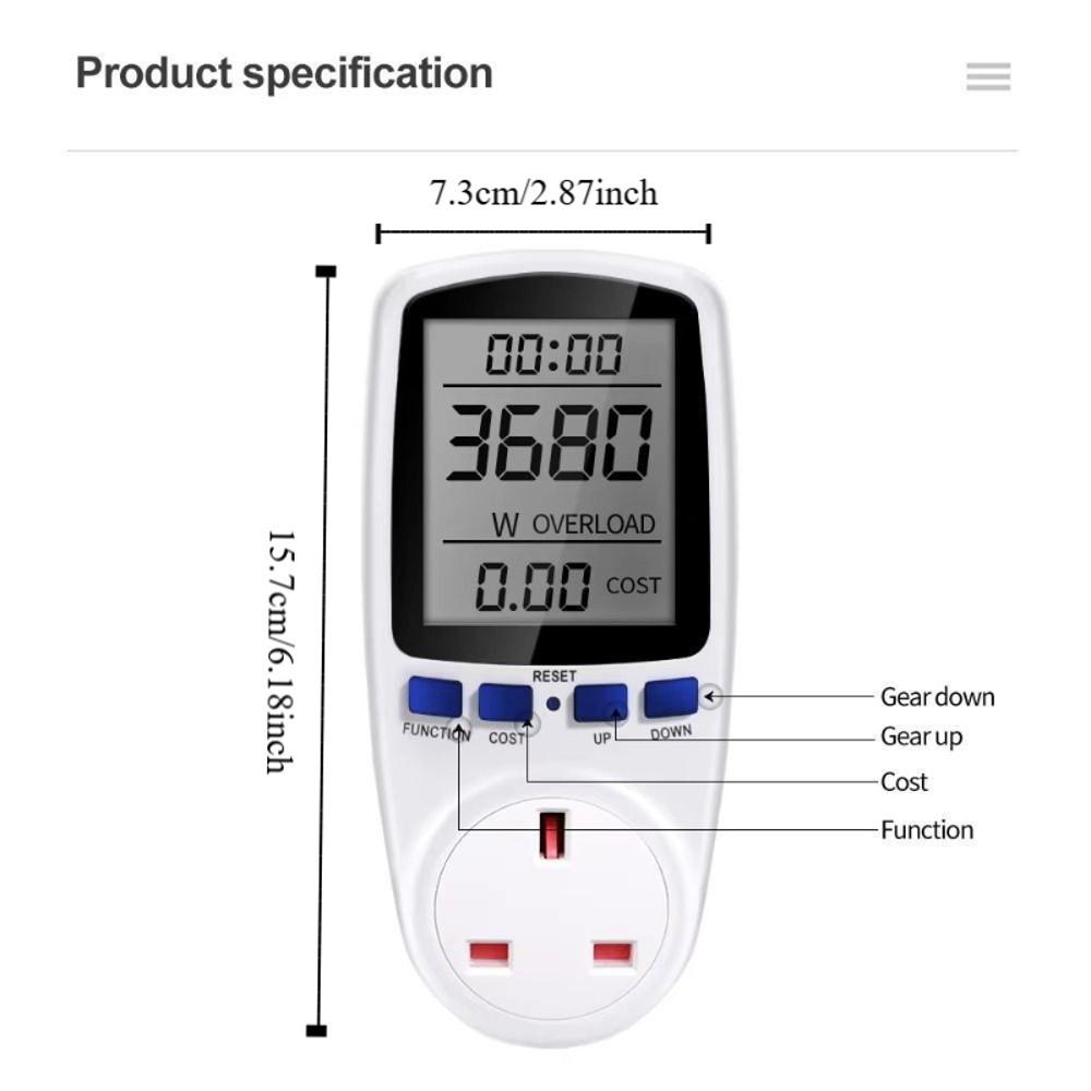 220V 110V Digital LCD Wattmeter Digital Display Energy Meter Wattage Meter  Power Monitoring