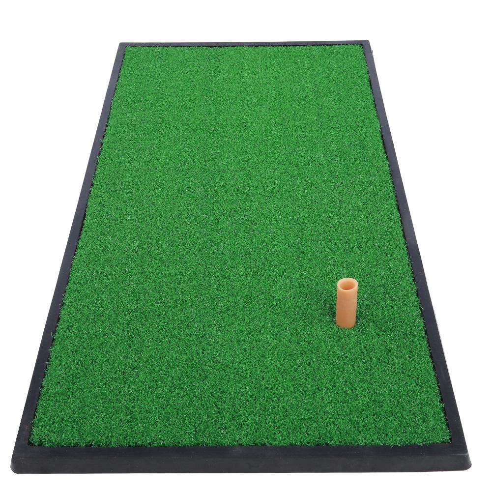 Home Golf Practice Mat Training Putting Mats Portable Practicing Hitting Pads with Tee