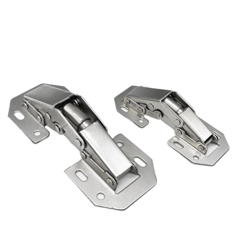 1/10PCS Hidden Hinges for Cabinet Doors Frameless Cabinet Hinge Concealed Surface Mount Cabinet Holefree Folding Hinges 3 4 Inch