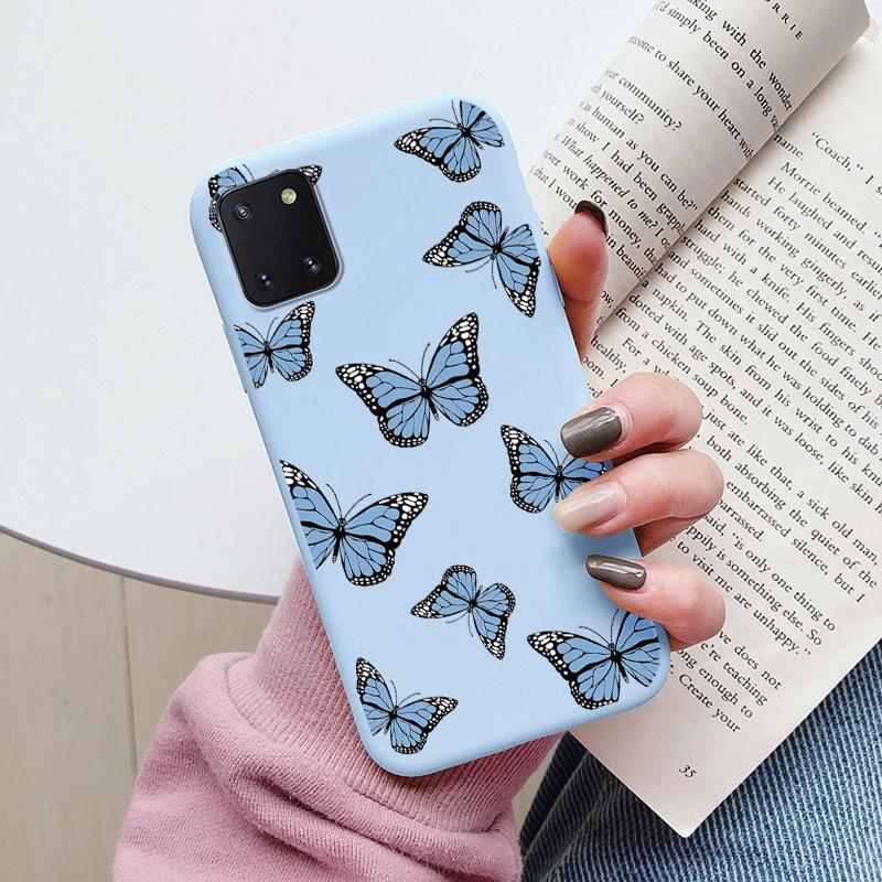 Měkké pouzdro pro telefon Samsung Galaxy Note 10 Lite Kryt na telefon Roztomilé květiny Motýl Fundas TPU Coque Pro Samsung Note 10 Lite Nárazník