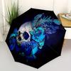 1pc Skull Roses Automatic Folding Umbrella Portable Collapsible Design, 8-Rib Iron Frame, Durable Fabric, All-Season Casual Outdoor 167