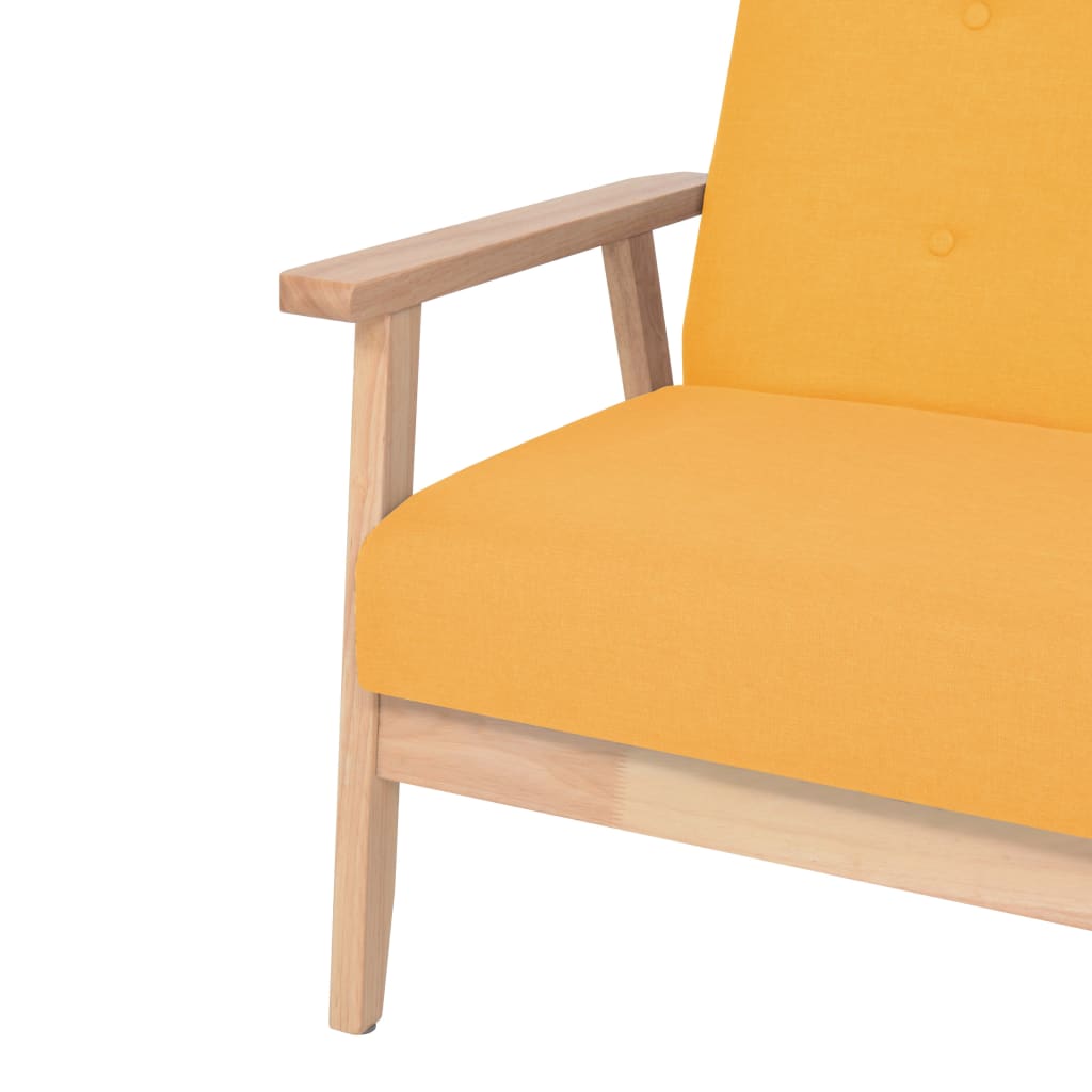 Vidaxl 2 Osobowa Sofa Tapicerowana, Żółta