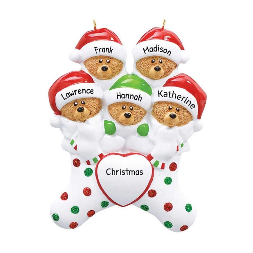 Resin Christmas Brown Bear Pendant Love DIY Name Pendants Christmas Tree Decoration  Christmas Day