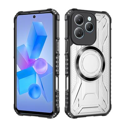 Für Infinix Hot 40 Pro CD Magnetisches Design HD Klare Rückseite, Rugger Armor Hartschale für Tecno Spark 20 Pro X6836 X6837