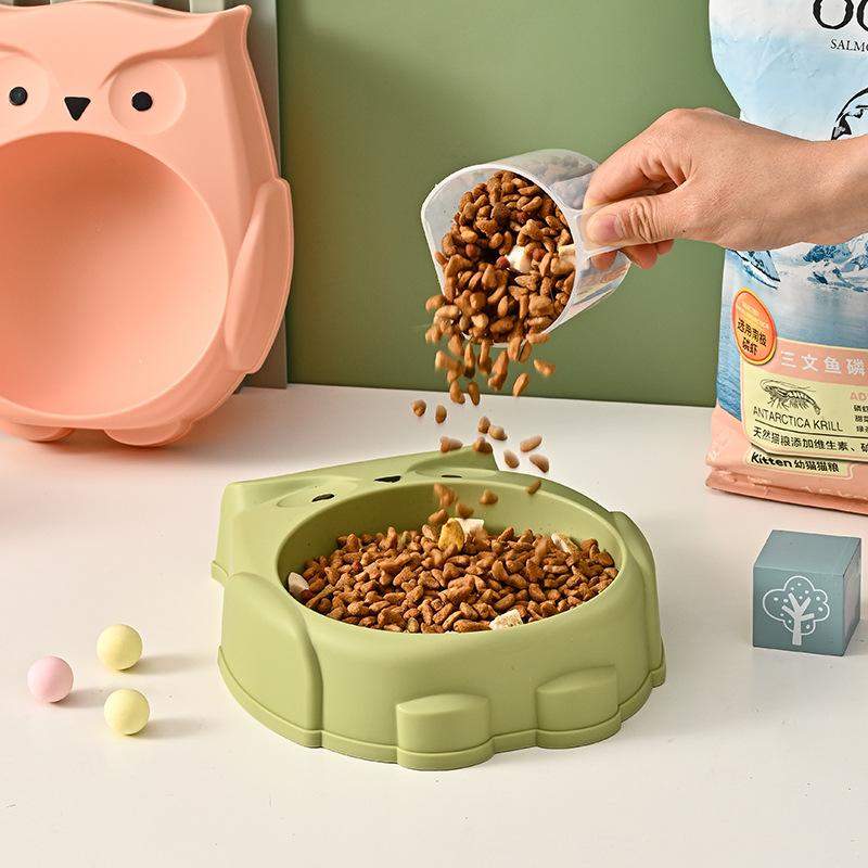 Миска для домашніх тварин Сова Мультяшний елемент Велика місткість Миска для котів Протиковзка проти перекидання Корм ​​для собак Посуд Товари для тварин