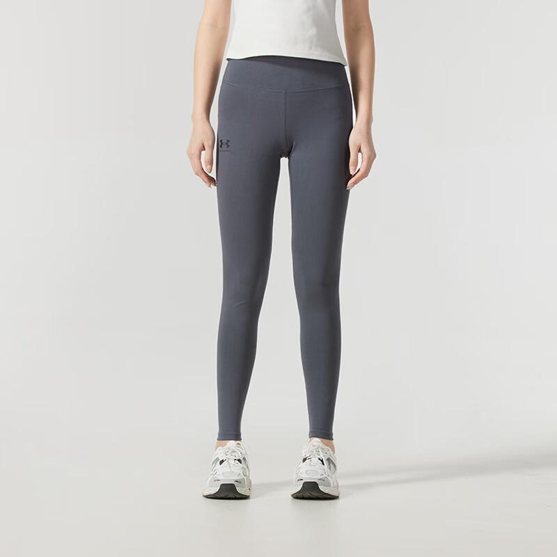 Under Armour Running Training Comfortable Breathable Stretch Sports Long Pants Women Bottoms Gray 1386482-025