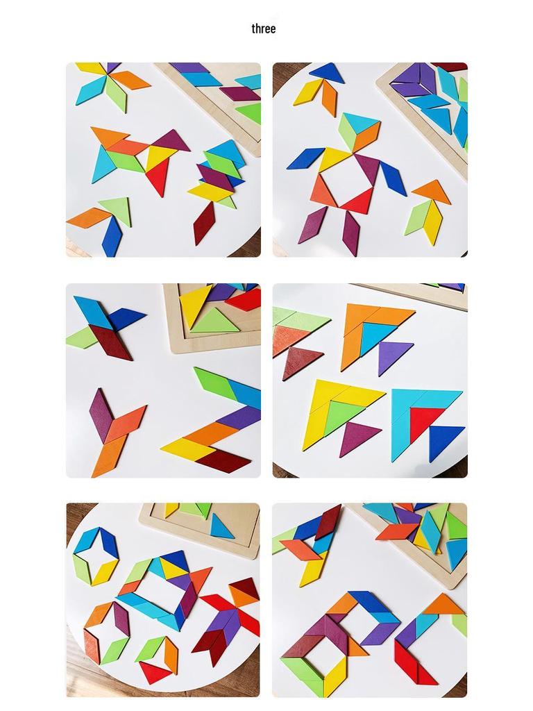 Rainbow Geometric Shape Blocks Puzzle for Early Learning