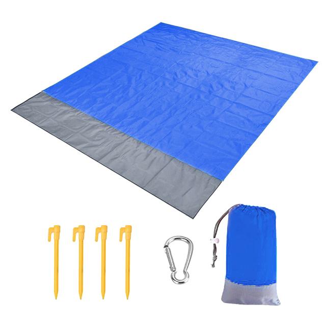Oversized Beach Towel Mat Sand Free Beach Wind Proof Waterproof Picnic Blankets Beach Mat Oversized Pocket Picnic 4 Anchor