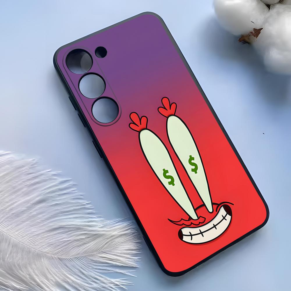 Pouzdro na telefon PongeBob Krabby Patty pro Samsung S25 Ultra S24 S23 S22 S21 S20 Plus Fe Galaxy A54 A53 A34 A25 Silikonový kryt