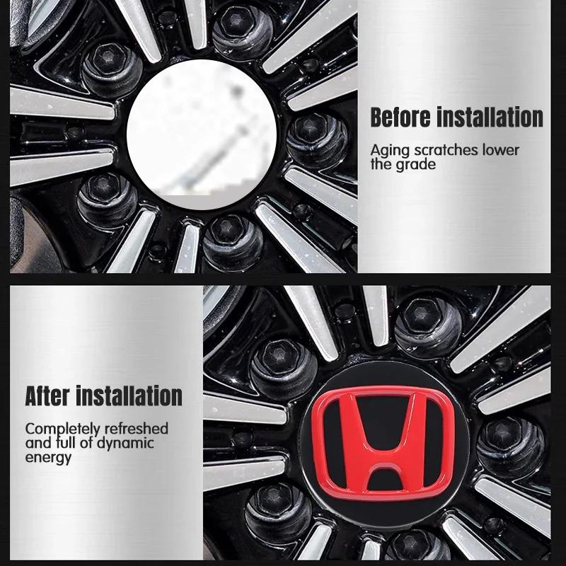 56mm 62MM 68MM Car Wheel Center Hup Caps Wheel Cover For Honda Fit Jazz GK5 Civic Type-R CRV Accord Insight Spirior City HRV XRV