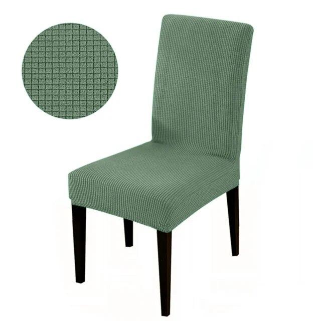 Jacquard-Stuhlbezug für Esszimmer, Stretch-Polar-Fleece-Stuhl-Sitzbezug, einfarbig, waschbar, Stuhlbezug für Küche, Bankett, Hotel