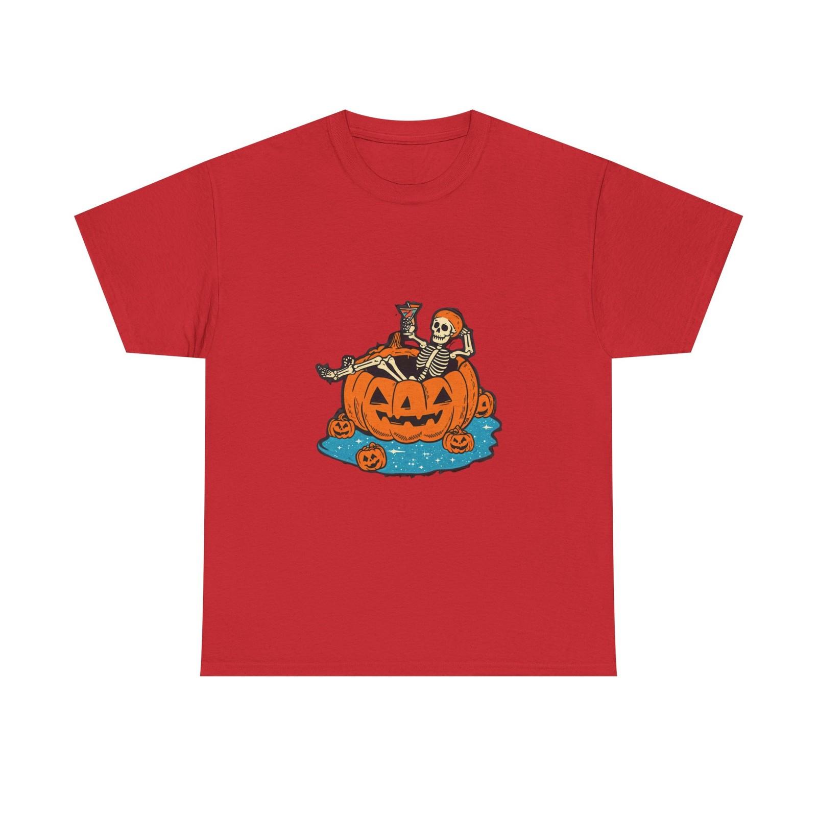 

Halloween Skeleton Pumpkin Tee, Unisex T-Shirt, Spooky Gift Autumn Fall Apparel, S разноцветный