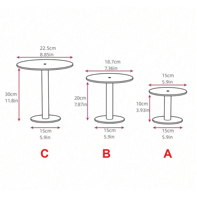 Transparent Acrylic Round Cake Stand for Desserts, Cupcake Rack, Pastry Candy Display Stand for Wedding, Event, Birthday Party