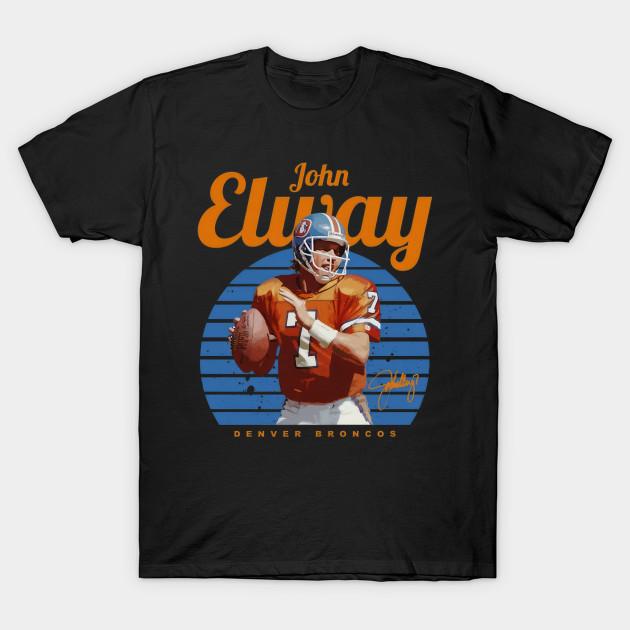 

Men Black Print T-shirt John Elway Denver Broncos No-Cut Transfer Paper Print Cotton Tshirt 3XL чорний