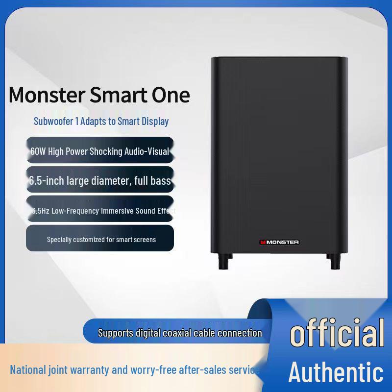 

Monster Smart Speaker: 60W Treble Bass Subwoofer, 6.5 Inch, High-Quality Home Theater Audio
