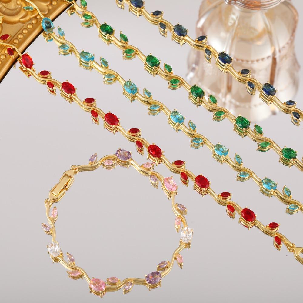 14 Colors Elegant Branch Bangles Gold Silver Color Crystal Sparkling Leaf Bracelets  Jewelry Gift