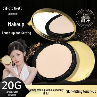 Choose GECOMO Feather-Light Gauze Pressed Powder Foundation for Lasting Coverage, Ample for Touch-Ups, and Brightening Base Makeup.