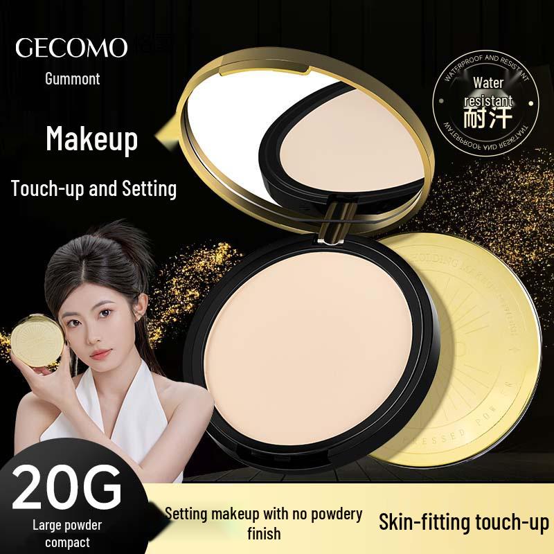 GECOMO Feather-light Long-lasting Powder Foundation - Soft Gauze Finish, Large Capacity, Brightening & Concealing Loose Powder Compact.