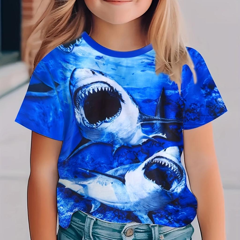 Abbigliamento per Bambini per Ragazzi Maglietta a Maniche Corte da Ragazza Casual con Stampa di Animali Elegante Abiti Estivi per Bambini Abbigliamento da Ragazza Top T-Shirt