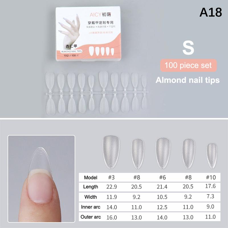 100Pcs/Box Matte Fake Nails No Polishing Press On False Nails Medium Short Design High Matt Soft Gel Nail Tips For Extension
