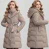 Lightweight Fluffy Hooded Jacket Warm Solid Color Casual Coat Medium Length Loose Sports Cotton Fabric High Quality