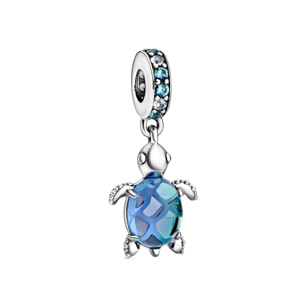 Pandora Murano Glass Sea Turtle Dangle Charm 798939C01 Sterling Silver