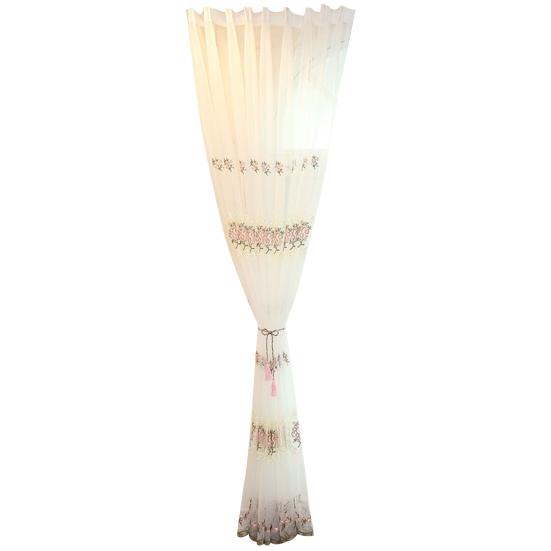 

Yousheng Sheer Curtain Цветочная вышитая полупрозрачная ткань рассеивает свет Домашний декор Оконные шторы для гостиной 100*200cm розовый