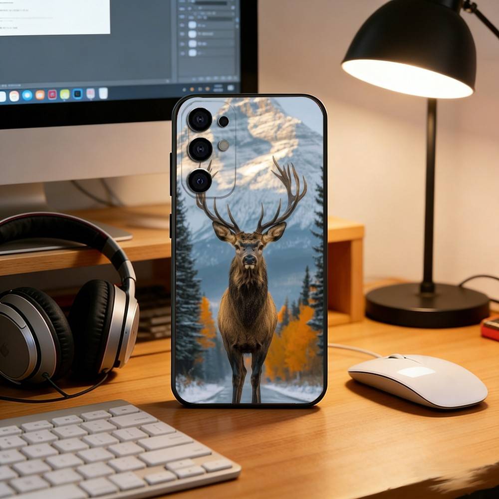 Deer Hunting Camo Phone Case For Samsung S25,S24,S21,S22,S23,S30,Ultra,S20,Plus,Fe,Lite,Note,10,Black Cover