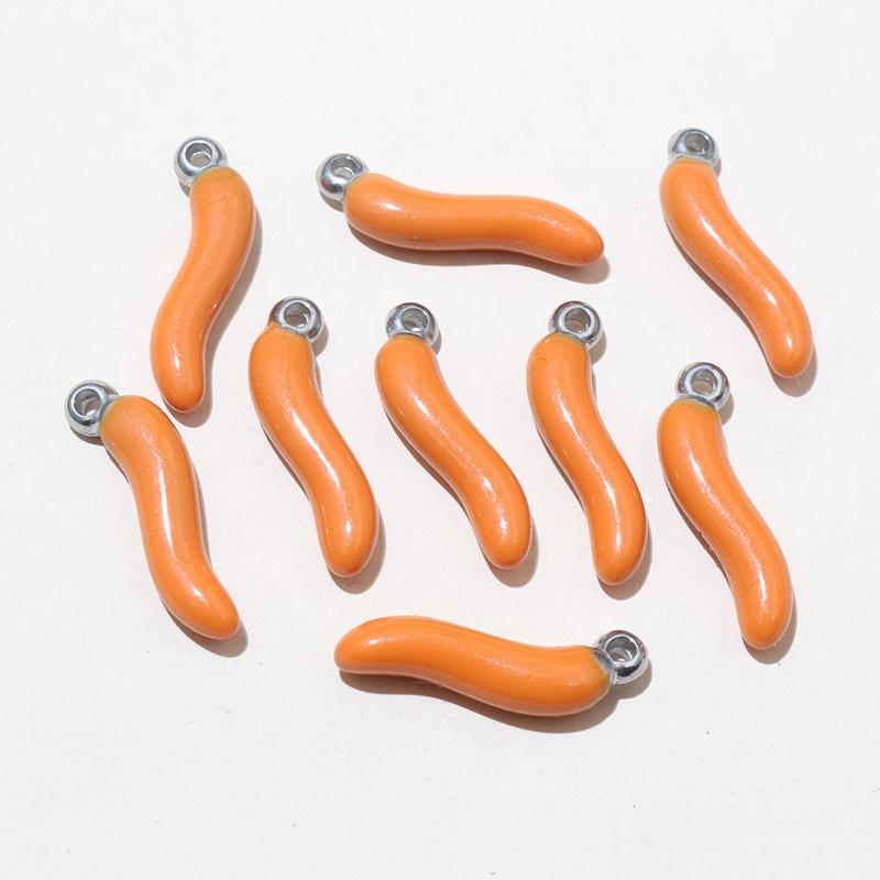 10pcs Enamel Chili Pepper Pendant Charms Stainless Steel  DIY Jewelry Making Accessories for Earrings Necklace Bracelet