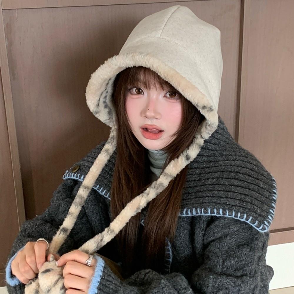 Keep warm Knitted Plush Hat Double-sided Women's Lei Feng Hat Fashion Trapper Hats  Daily Wear