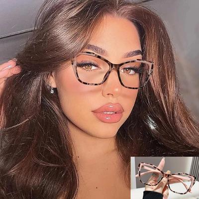 Women Cat Eye Eyeglass Frame for Women Round Fashion Optical Glasses Frames Fashion Retro Prescription Spectacles Leopard Print