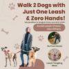 BLIVORRA-Hands-Free Dog Leash for 2 Dogs – Dual Bungee with Waist Belt, Pouch & Padded Handles – Tangle-Free, Shock Absorbing Leash for Walking,