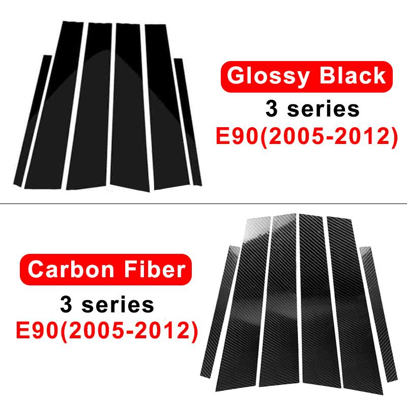 Carbon Fiber Car Window B-Pillar Trim Sticker For BMW F30 E46 E90 G20 318i 325i 320i 328i Door Pillars Wrap Film