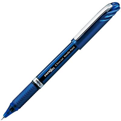 Pentel Gel Ink EnerGel Euro Ballpoint Blue 10 Pens Pen, 0.5mm, Barrel, BLN25-C,
