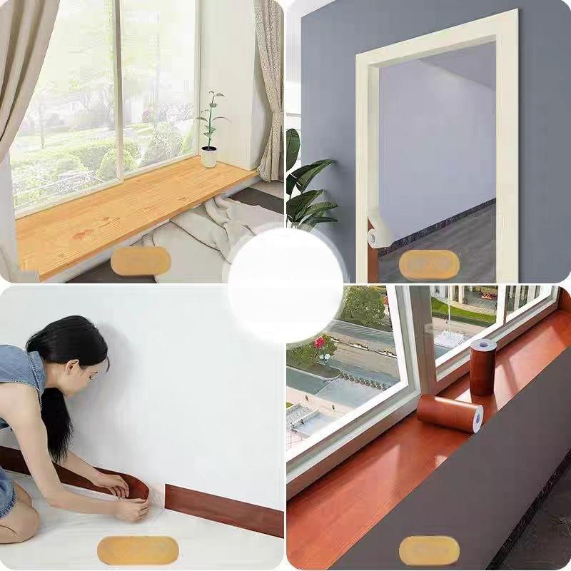 1roll 8cm/3.15in wide antique wood grain waterproof sticker with damaged window sill repair,skirting board,door frame,waistline
