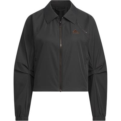 Tech Premium Woven Loose Fit Zip Design Long Sleeve Jacket Women Jacket Black JJ1110