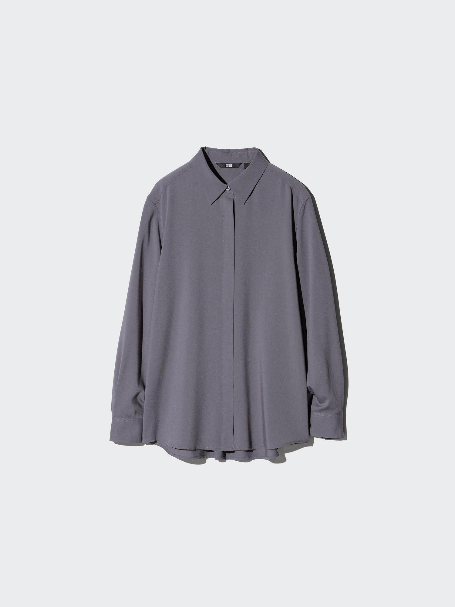 

Блузка Uniqlo из искусственного шелка 07 GRAY/WOMEN 3XL